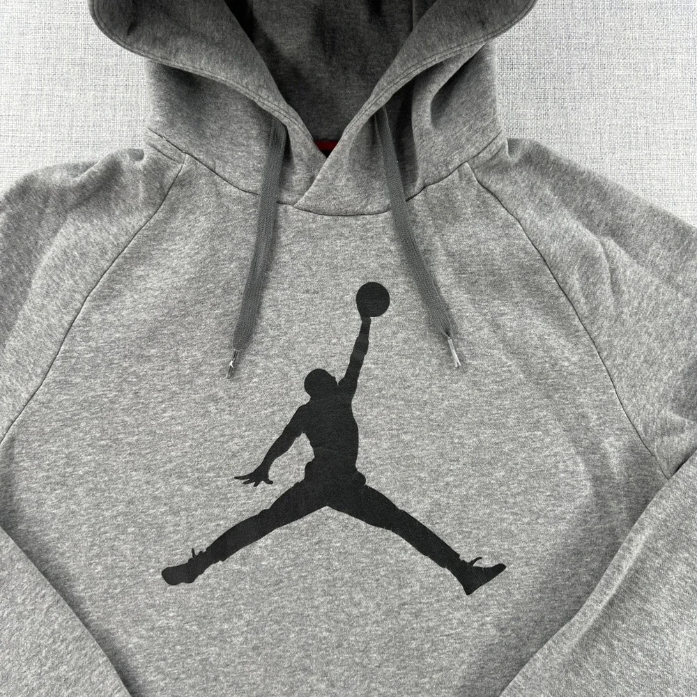 Jordan Jumpman Pullover Hoodie Mens Small Heather Grey Sporty Streetwear Active
